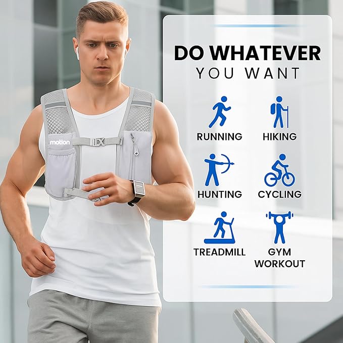 Running Hydration Vest for Men Women, Lightweight Reflective Hydration Backpack with 1.5L Water Bladder Bag for Hiking, Running, Cycling