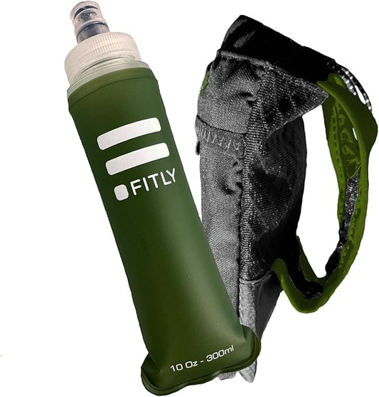 FITLY Soft Flask - Shrink As You Drink Soft Water Bottle for Hydration Pack - Folding Water Bottle Ideal for Running, Hiking, Cycling, Climbing & Rigorous Activity