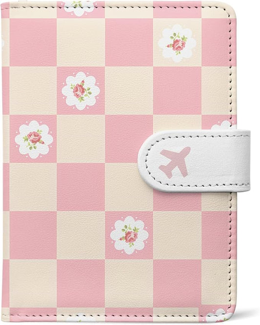 Passport Holder, Travel Wallet Cover with Pen Loop | Cute RFID Blocking Leather Case with Magnetic Closure for Travel Essentials-Sweet