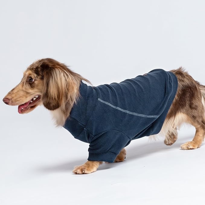 Fitwarm 3 Pack Classic Fleece Sweater, Turtleneck Sweatshirt, Winter Clothes for Small Dogs, Cat Apparel, Blue, Grey, Navy, Medium