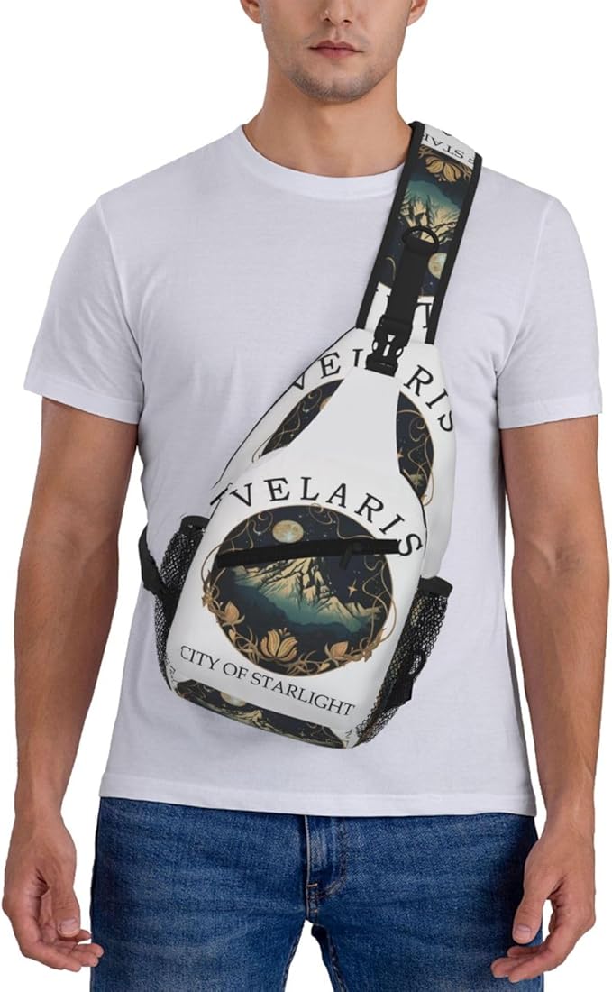 Velaris The City Of Starlight - The Night Court Fantasy Aesthetic Crossbody Bag Trendy Sling Bag Bakpack Casual Chest Bags Daypack For Hiking Walking Travel Running(1)