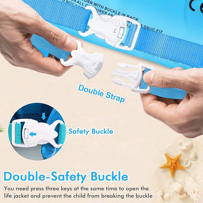 Chriffer Kids Swim Vest Life Jacket for 30-55 Pounds Boys and Girls, Toddler Floaties with Shoulder Harness Arm Wings for 2,3,4,5,6,7 Years Old Baby