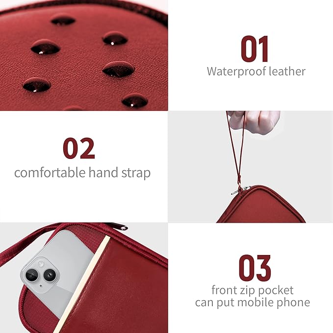 Travel Cable Organizer Bag Pouch Electronic Accessories Carry Case Portable Waterproof All-in-One Storage Bag for Cable,Charger, Phone, Hard Drive，SD Card-Wind Red
