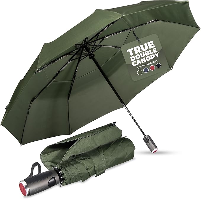 LifeTek Premium Travel Umbrella - Windproof & Compact for Men & Women, Automatic Open Close, Fits in Purse Laptop Bag or Backpack, Strong Frame for Heavy Rain & Sun UV Protection
