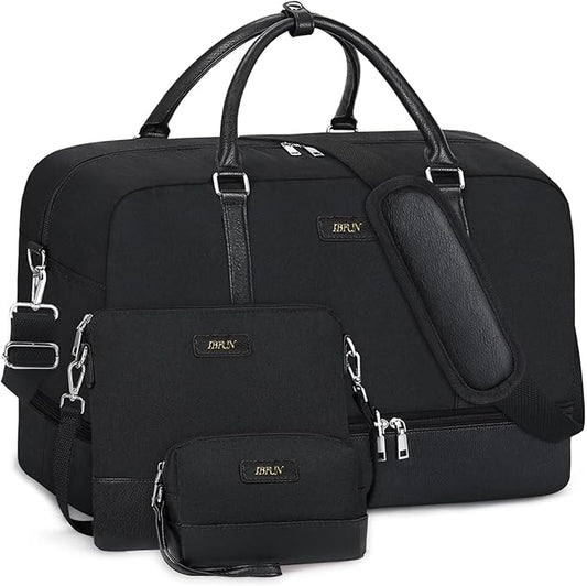 Weekender Bags for Women Overnight Bags with Shoe Compartment 21" Duffle Travel Bag for Traveling Weekend Gift 3pcs Set