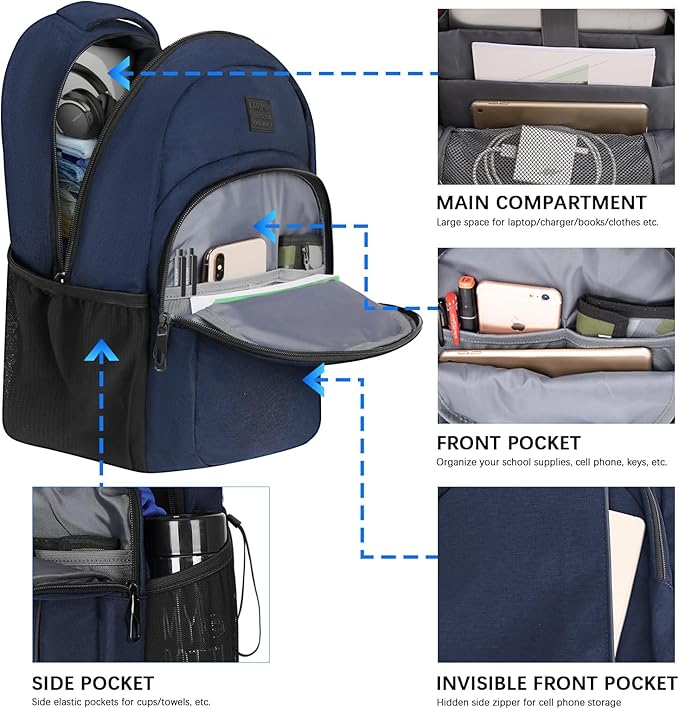 LARIPOP Travel Laptop Backpack,15.6 Inch Business Laptop backpack for Men Women with USB Charging Port,Water-Resistant Laptopack Weekender Daypack for Work College Computer