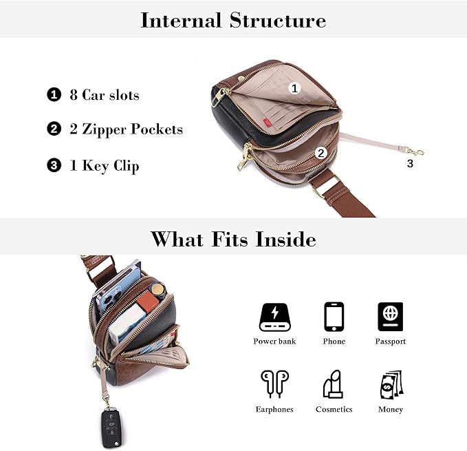 INICAT RFID Blocking Sling Bag Anti Theft Crossbody Bags Women Valentine's Day Gifts Travel Purses Vegan Leather