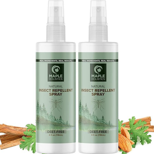 Natural Bug Repellent Spray for Body - DEET Free Bug Spray for Kids & Adults for Ticks Mosquitoes & Insects - Made with Citronella Rosemary & Lemongrass - Light Scent Vegan & Cruelty Free (8 Fl Oz)