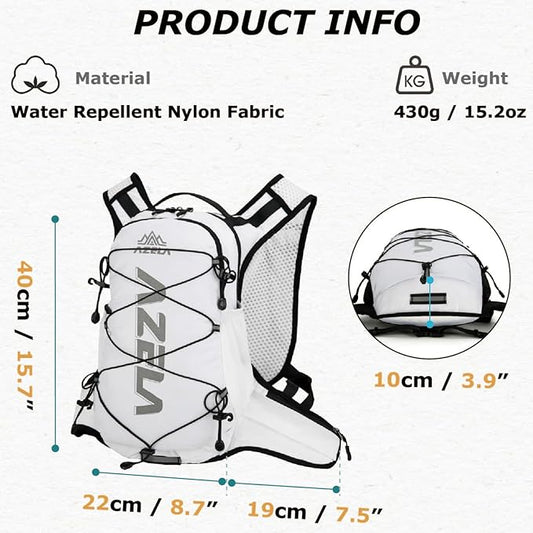YAPJEB Lightweight Hydration Pack Backpack Vest, Optional 1.5L 2L BPA Free Water Bladder - Leakproof Breathable for Men Women Running Hiking Cycling Marathon