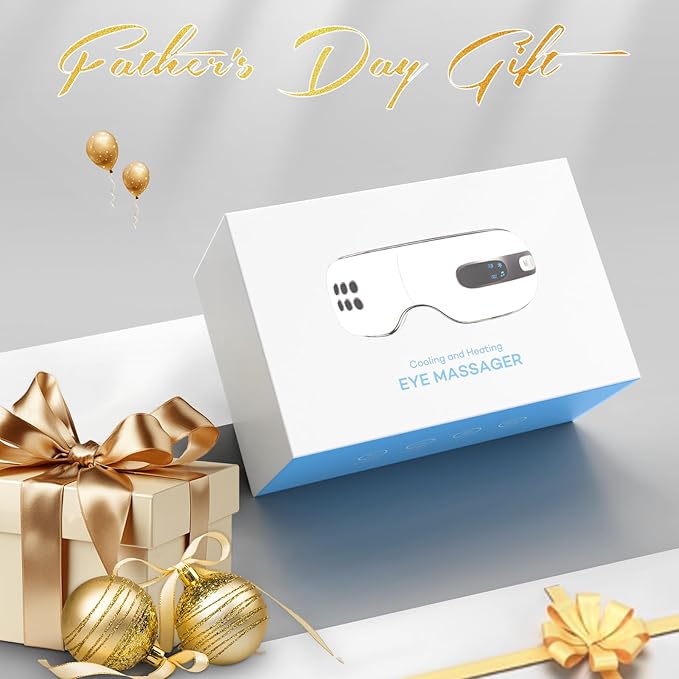 Eye Massager with Heat and Cooling for Migraine Dry Eyes Relief, Rechargeable Bluetooth Music Migraines Relief Eye Massager Improve Sleeping Gifts for Women Men