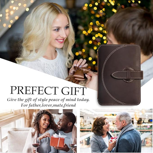 Leather Passport Holder for Travel with Airtag Slot, Passport Wallet for Men & Women,1-3 Passport Books,Passport Sleeves Travel Essential & Gift (Dark Coffee, With AirTag Slot)