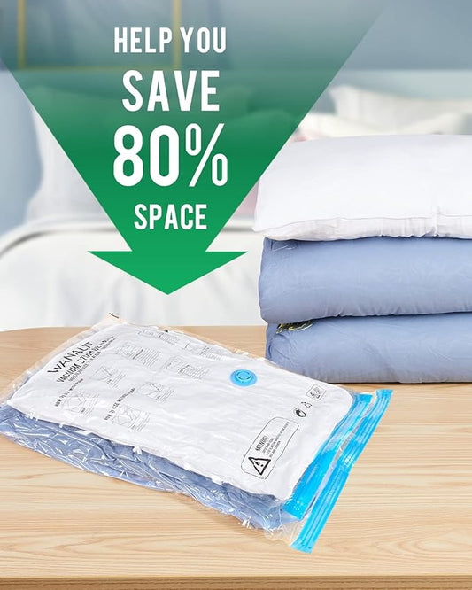 Vacuum Storage Bags with Electric Pump, 10 Pack Large Size（32"x 22"） Reusable Compression Space Saving Bag for Clothes, Bedding, Mattress, Blankets, Pillows, Comforters, Travel, White