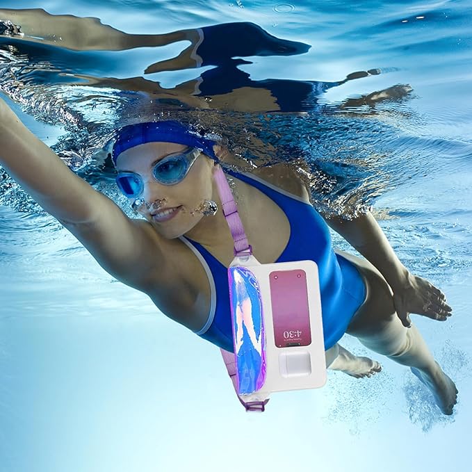 Waterproof Phone Pouch, Sensitive Touch Control, PVC Material, Swimming Phone Holder, Clear Waterproof Mobile Pouch, Adjustable Waist Length, for Travel Vacation