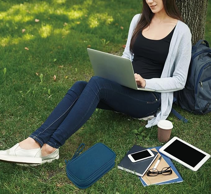 Electronics Organizer Travel Case, Water Resistant Cable Organizer Bag Cord Organizer Pouch for Cable, USB, Charger, Phone, Power Bank, Earphone, Electronics Accessories (Dark Green, Medium)