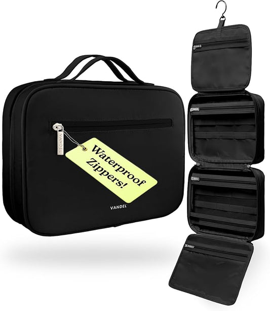 VANDEL Waterproof Hanging Toiletry Bag for Travelling, Hanging Makeup Organizer Bag, Cosmetic Travel Bags for Women Travel Toiletry Bags, Makeup Case Toiletries Organizer Hygiene Bathroom Shower Caddy