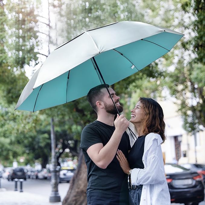 G4Free 42/46/54/62 Inch Large Golf Umbrella Compact Reverse Travel Umbrella 10 Ribs Windproof for Rain Double Canopy Automatic Open Close