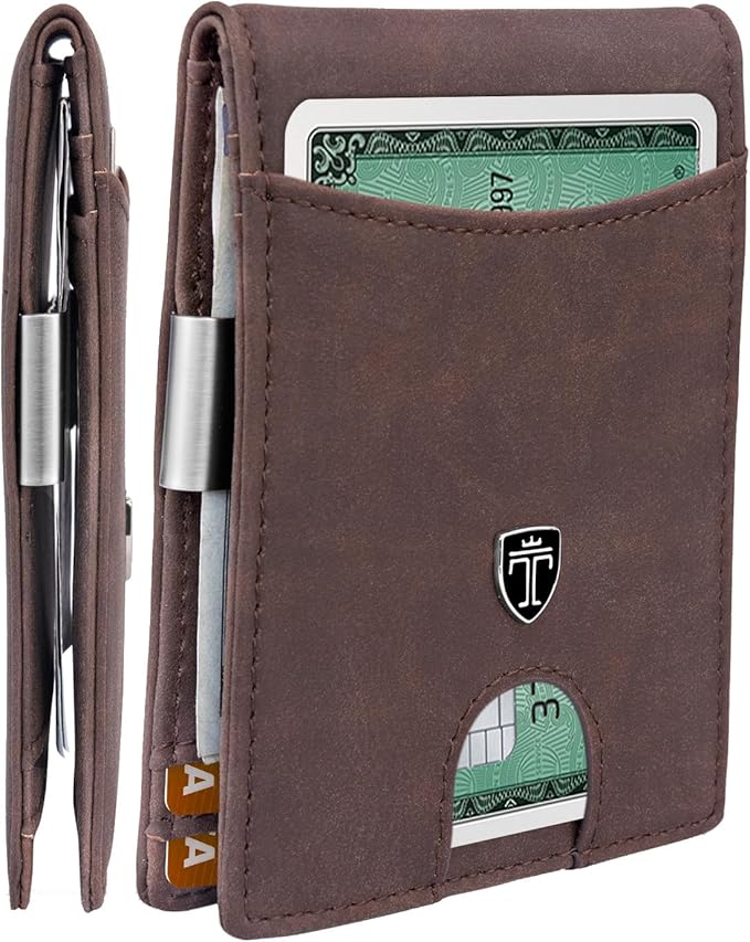 TRAVANDO Money Clip Wallet RIO - Mens Wallets slim Front Pocket RFID Blocking Card Holder Minimalist Mini Bifold Gift Box