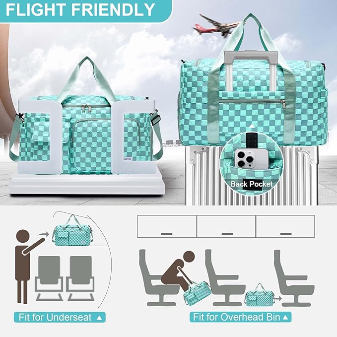 Small Gym Bag for Women, Travel Duffle Bag Carry On Weekender Bag with Shoe Compartment