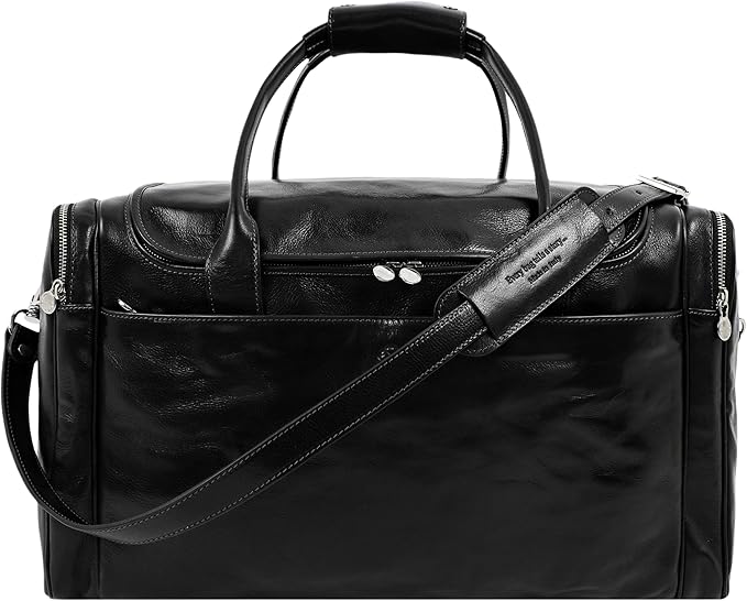Leather Duffel Bag Weekend Bag Gym Large Travel Bag - Time Resistance
