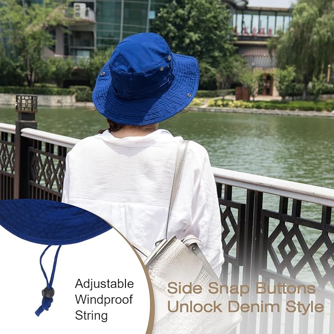 Bucket Hat Wide Brim UV Protection Sun Hat Boonie Hats Fishing Hiking Safari Outdoor Hats for Men and Women