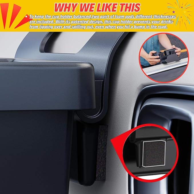 Extra Hanging Car Door Window Drink Coffee Cup Holder with Storage Organizer Tray | Coin Holder Change Organizer Fits Most Vehicles, Trucks Interior Car Gadgets Accessories