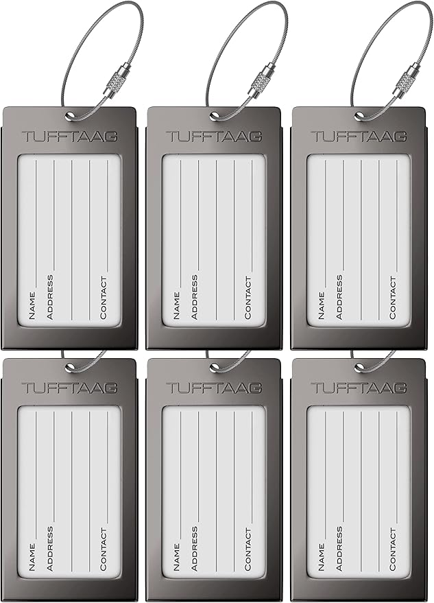 Luggage Tags Business Card Holder by TUFFTAAG - Durable Travel ID Bag Tag in Multiple Color Options, Perfect for Suitcases, Backpacks, and Carry-Ons, Easy Identification, Secure and Stylish
