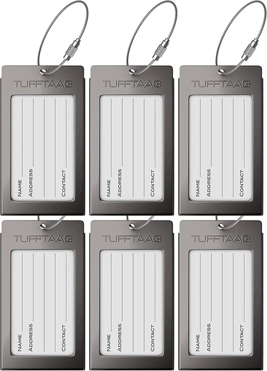 Luggage Tags Business Card Holder by TUFFTAAG - Durable Travel ID Bag Tag in Multiple Color Options, Perfect for Suitcases, Backpacks, and Carry-Ons, Easy Identification, Secure and Stylish