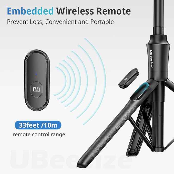 UBeesize 68'' Magnetic Selfie Stick Phone Tripod with Wireless Remote, Extendable Cell Phone Tripod Stand, Compatible with MagSafe, Cellphone Tripod for iPhone 17 16 15 14 13 12 and Android Phones