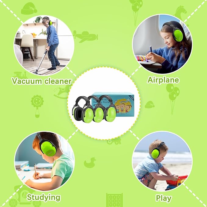 ZOHAN Kids Ear Protection 3 Pack,Kids Noise Canceling Headphone for Concerts, Monster Truck, Fireworks