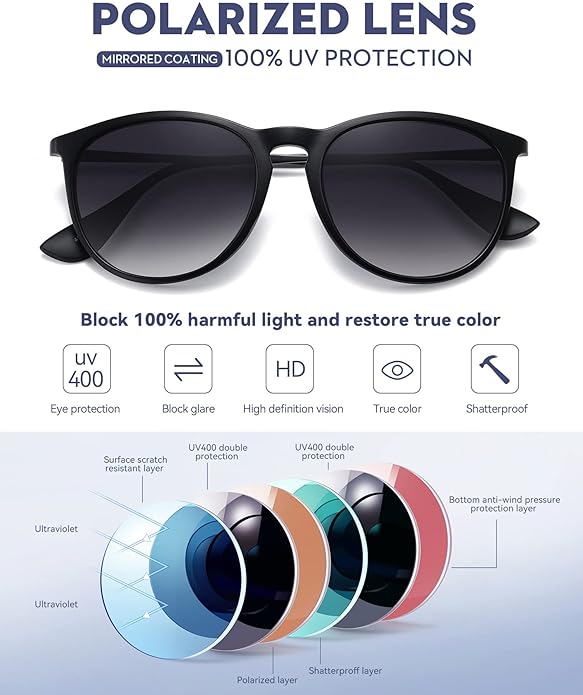 Retro sunglasses womens 2024 trendy round classic glasses