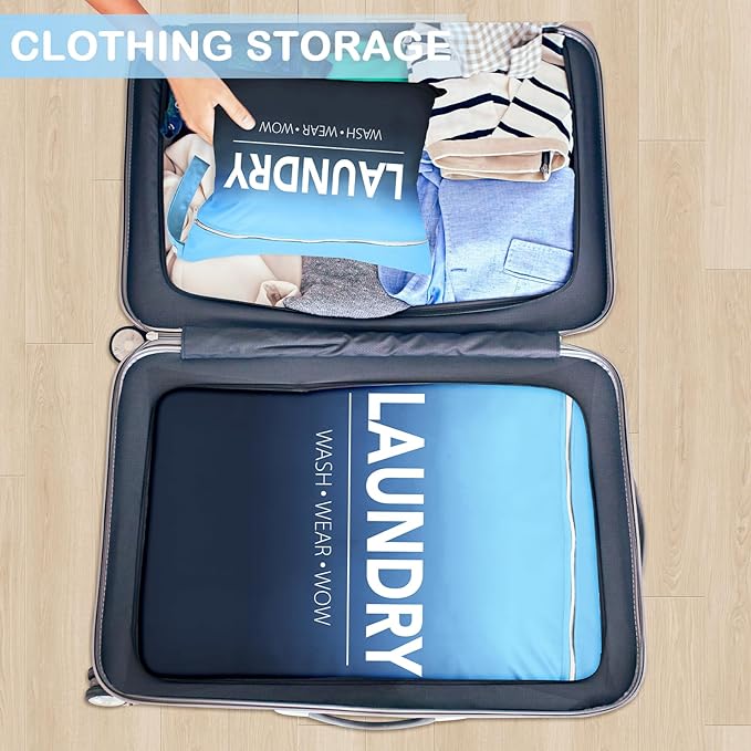 2 Pcs Large Travel Laundry Bag Waterproof Wet Dry Bag Washable Dirty Clothes Bag Bathing Suit Workout Bag for Gym Clothes Laundry Wet Clothes Swimming Yoga