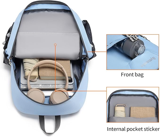 35L Lightweight Packable Backpack – Durable Foldable Daypack for Travel, Hiking, and Gym (Sky-Blue)