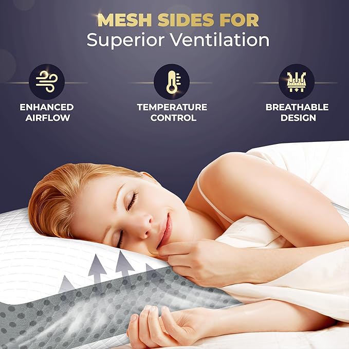 Royal Therapy Memory Foam Pillow, Neck Pain Relief, for Neck and Shoulder Pain, Side Sleeper, Cervical, Pillow Sleeping