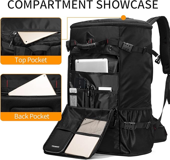 Large Capacity Backpack For Travel Hiking Sports (BLack 1056X, Extra Large)