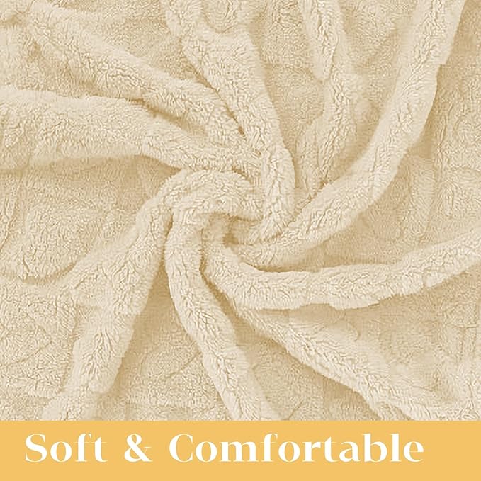 MACEVIA Fluffy Fleece Dog Blankets,Warm Soft Fuzzy Pets Blanket for Puppy,Small,Medium,Large Dogs and Cats,Plush Pet Throws for Bed,Couch,Sofa,Travel(24x29 Inch,Cream)