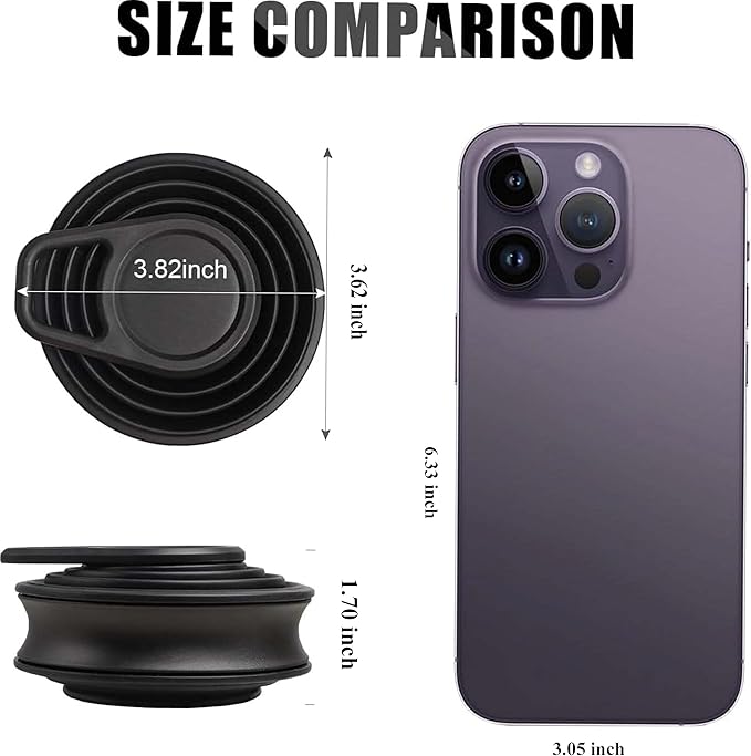 Collapsible Silicone Water Bottle - Foldable, Lightweight, and BPA-Free | 500ml (17oz) Reusable Leakproof Bottle for Camping, Travel, and Gym | Compact & Durable with Carabiner - Black