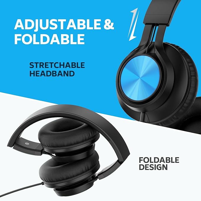 AILIHEN Kids Headphones Bulk for School, 6-Pack Class Headphones Wired with Microphone for Students, Teens, Classroom, Library, Chromebook, Laptop, Adjustable, Foldable, 3.5mm Jack - (Multicolor)