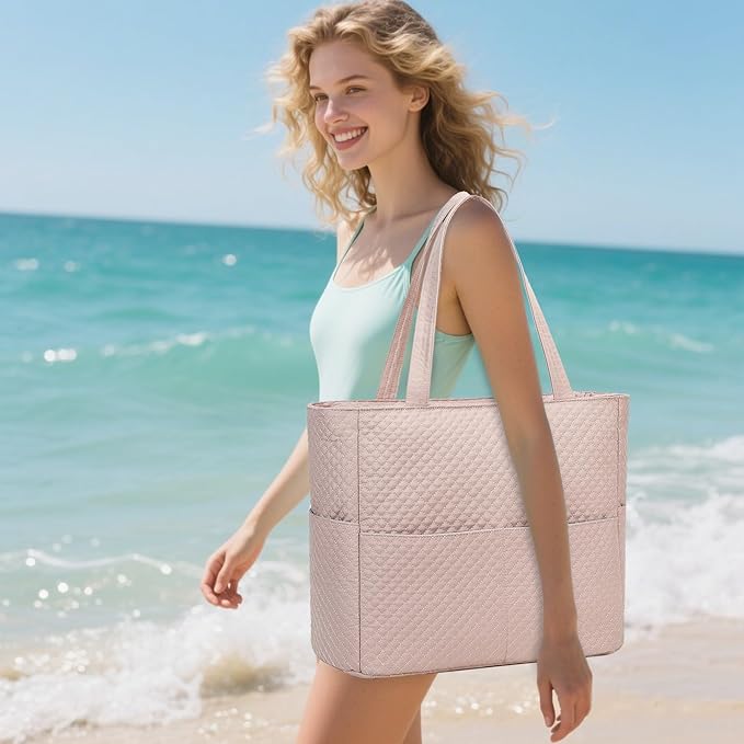 Beach Pool Bags Tote for Women Ladies Large Gym Tote Carry On Bag With Wet Compartment for Weekender Travel Waterproof