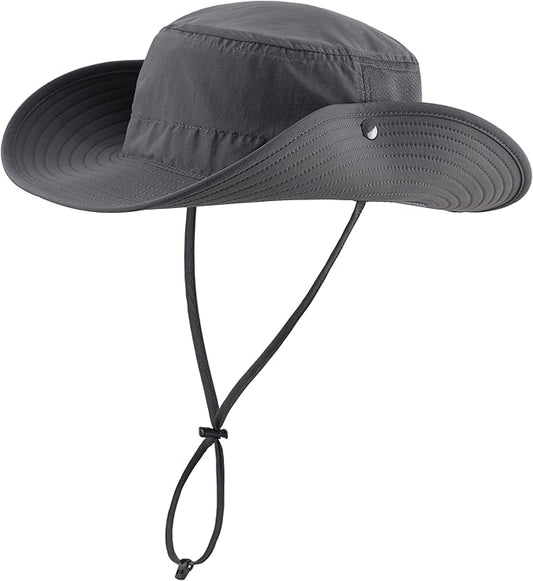 Connectyle Men's Sun Hat UPF 50+ Wide Brim Bucket Hats for Fishing Hiking Gardening Adjustable Boonie Hat Outdoor Safari Hats