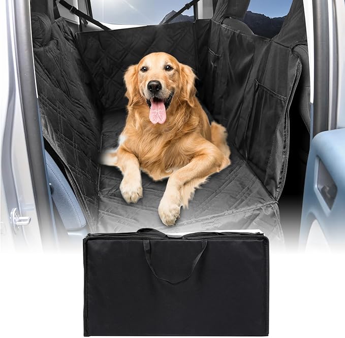 Mabett Dog Seat Covers for Ford Maverick 2025 2024 2023 2022 Accessories, Back Seat Hammock Extender for Pets Include Door Sides and Headrests Protection-Hard Bottom Support 600D Oxford Cloth