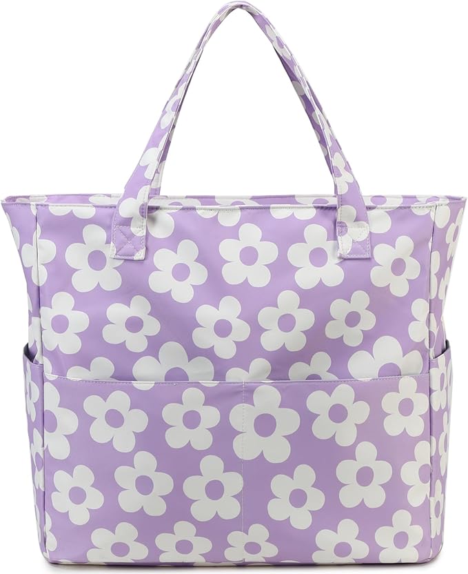 Beach Pool Bags Tote for Women Ladies Large Gym Tote Carry On Bag With Wet Compartment for Weekender Travel Waterproof