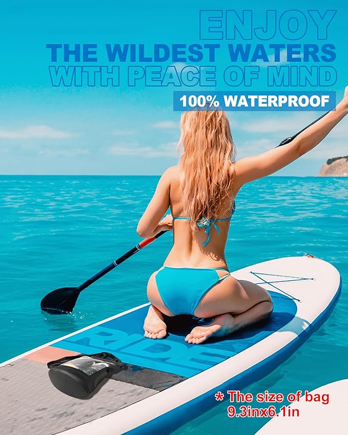 Waterproof Phone Pouch for iPhone 16 15 14 11 Pro Max & Galaxy S24 S21 - Floating Large Capacity Dry Bag Stores Sunscreen, Sunglasses - Oversized Waterproof Bag for Beach, Swimming, Kayaking