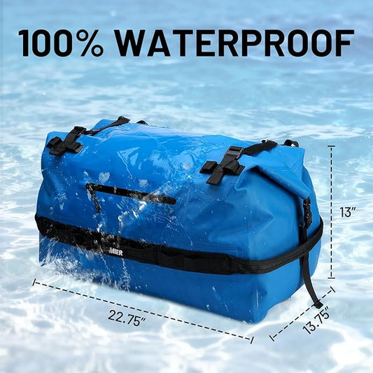 MIER Large Waterproof Duffel Bag Rolltop Dry Backpack Duffle Bags for Kayaking, Rafting, Boating, Swimming, Camping, Travel, Gym, Beach, 60L/80L