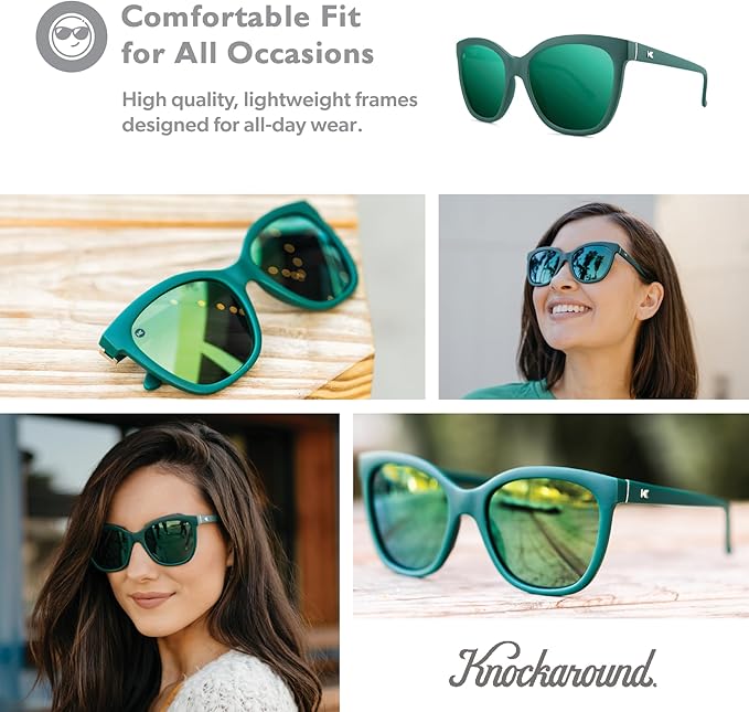 Knockaround Deja Views Polarized Sunglasses for Women - Impact Resistant Lenses & Full UV400 Protection