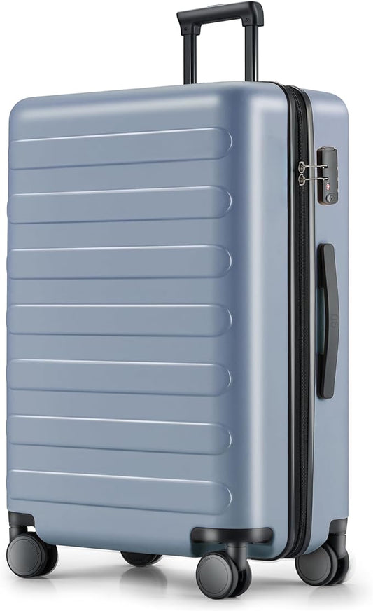 NINETYGO Large Checked Luggage 28 Inch, Checking In Luggage with Smooth Spinner Wheels, Lightweight, Hard Shell PC Suitcase, Lightweight Travel Luggage, TSA Approved (Shadow, Rhine Basic)