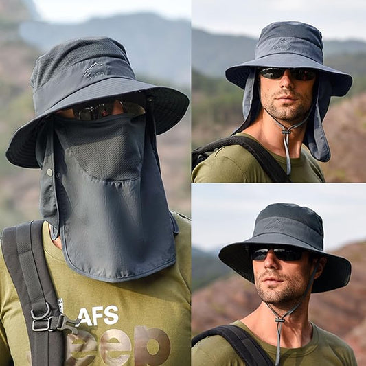 Sun Hats for Men Women Fishing Hat UPF 50+ Breathable Wide Brim Summer UV Protection Hat