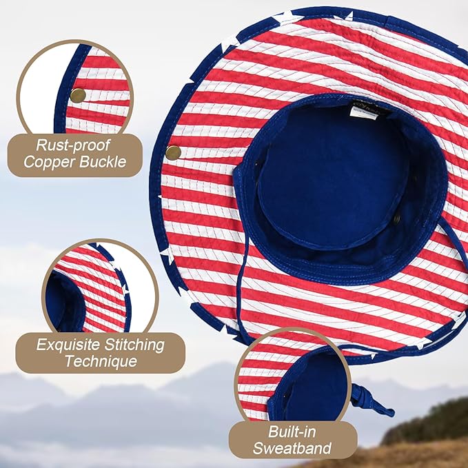 Bucket Hat Wide Brim UV Protection Sun Hat Boonie Hats Fishing Hiking Safari Outdoor Hats for Men and Women