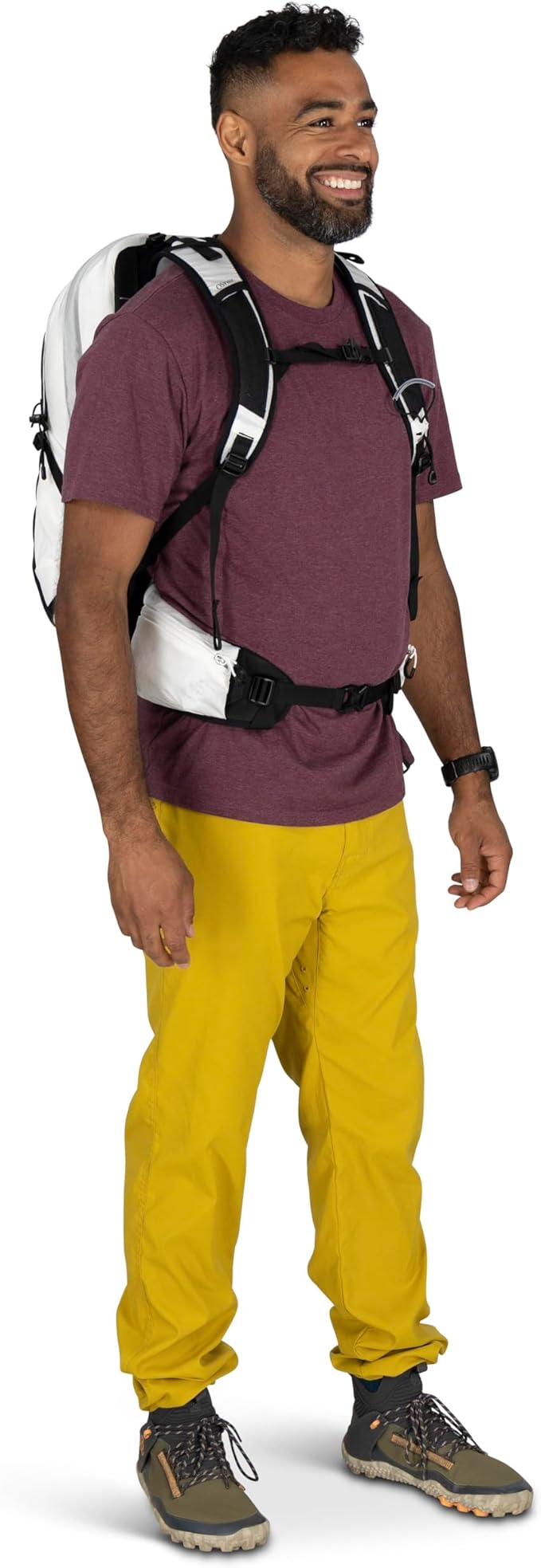Osprey Talon 22L Men's Lightweight Hiking Backpack - Small Daypack for Travel & Camping, White/Black