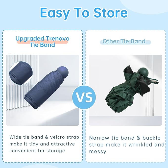 Compact Travel Umbrella, Small Pocket Mini Umbrella for Purse Wallet, UV Sun Rain Umbrellas for Backpack, Portable Folding Umbrellas for Women Kids