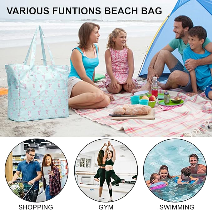Bluboon Waterproof Beach Tote Pool Bags for Women Ladies Extra Large Carry On Bag With Wet Compartment for Weekender Travel